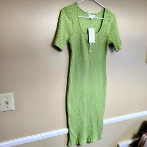 NWT EMMA & POSH  GREEN RIBBED  DRESS WOMENS XL